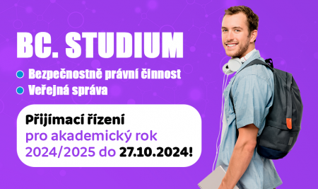 Přijímací řízení pro akademický rok 2024/2025 zahájeno do 27. 10. 2024!